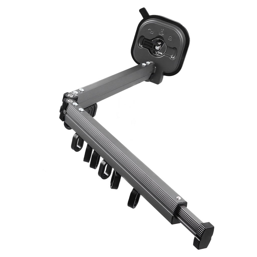 Retractable Clothes Drying Rack Wall Mount Drill Free Bifold Windproof Space Saver Suction Cup Clothes Hanger for Laundry