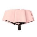 Travel Umbrella Sun Rain 3 Fold 8 Ribs Button Operation Light Weight Umbrella for Women Girl Daily Men Light Pink