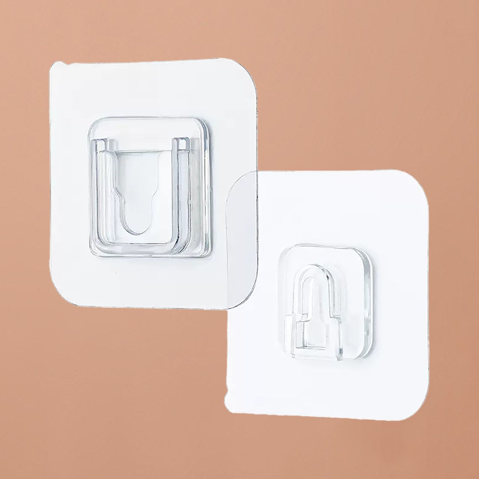 Clear Double Sided Adhesive Wall Hooks Waterproof Adhesive Wall Hooks Traceless Wall Mount Sticky Hook for Bathroom Kitchen