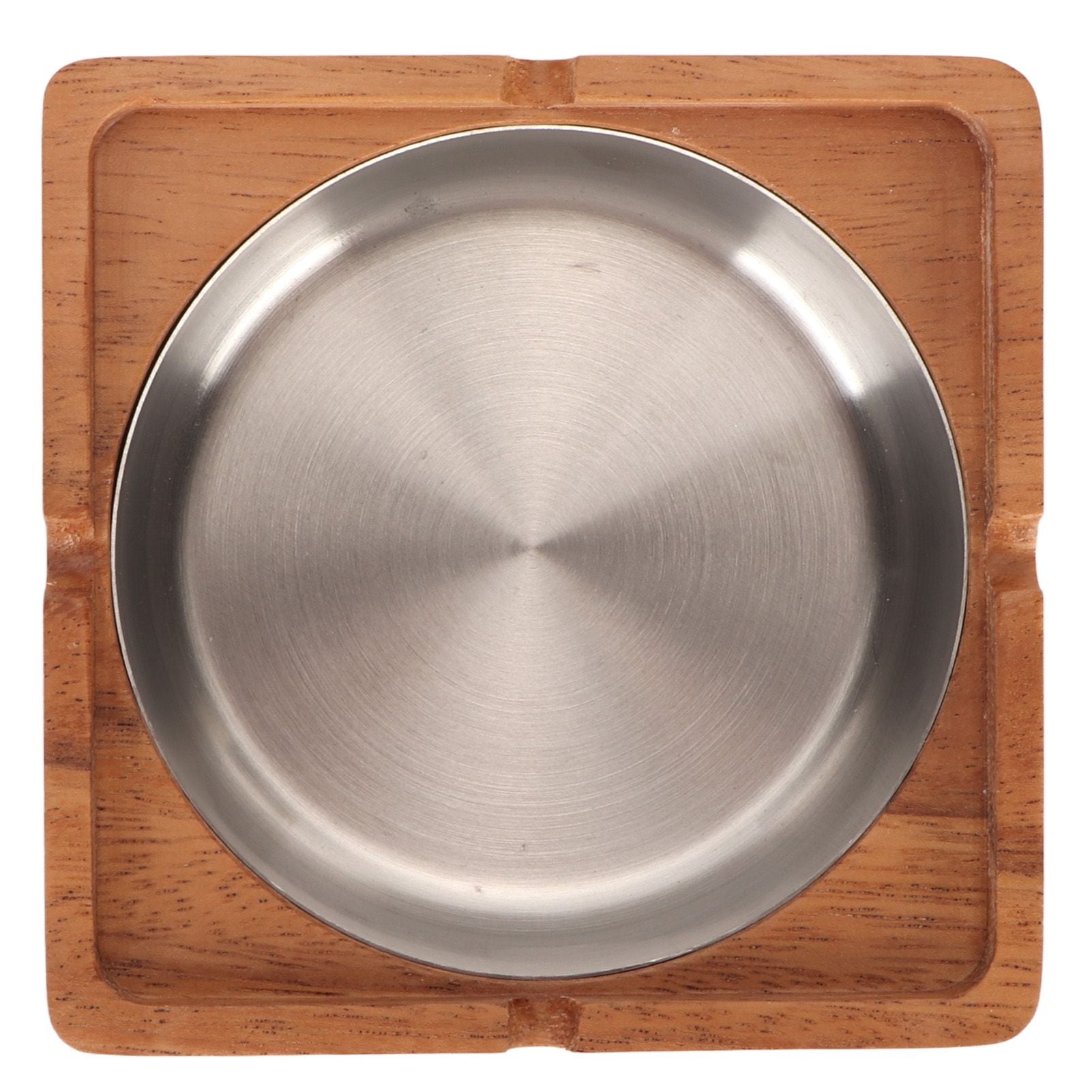 Cigar Ashtray with Lid Walnut Wood Windproof Decorative Desktop Cigarettes Ashtray for Outdoor Patio Indoor Home and Office Silver