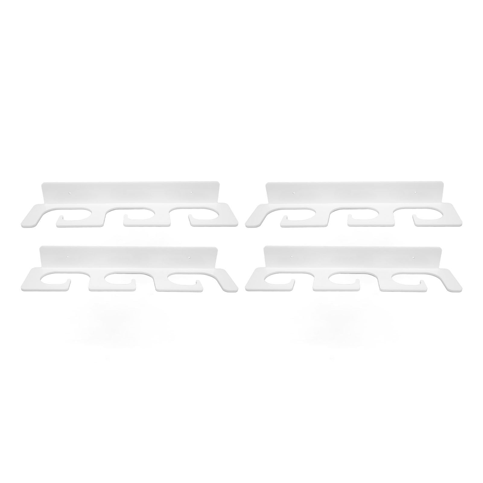 4Pcs Fishing Rod Holder Rugged Space Saving Stylish Holding 6 Rods Wall Mounted Fishing Pole Rack for Indoor Outdoor White