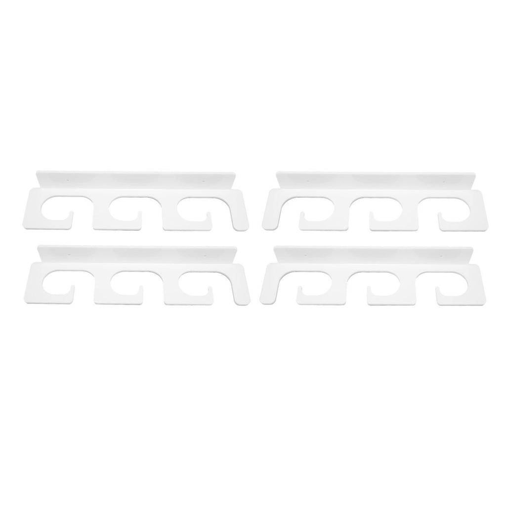 4Pcs Fishing Rod Holder Rugged Space Saving Stylish Holding 6 Rods Wall Mounted Fishing Pole Rack for Indoor Outdoor White