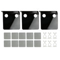 3 PCS Small Security Cameras Wall Shelf with 6 Cable Clips 10PCS Tapes Acrylic Waterproof Drill Free Adhesive Floating Shelf for Speakers Black