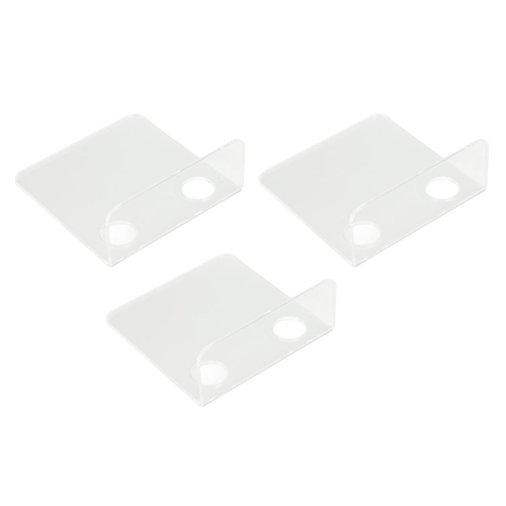 3 PCS Small Security Cameras Wall Shelf with 6 Cable Clips 10PCS Tapes Acrylic Waterproof Drill Free Adhesive Floating Shelf for Speakers Transparent
