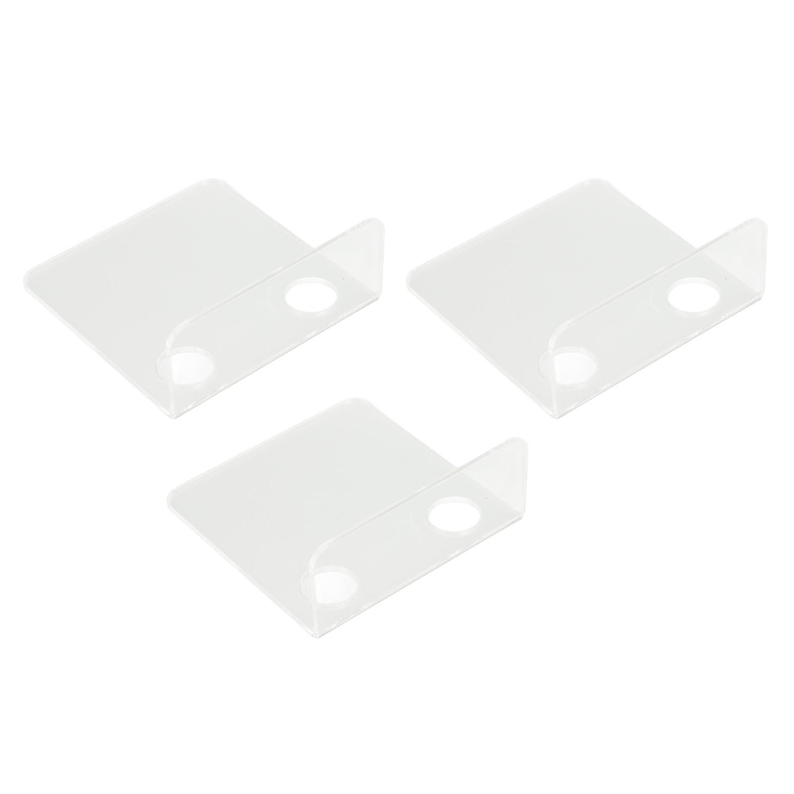 3 PCS Small Security Cameras Wall Shelf with 6 Cable Clips 10PCS Tapes Acrylic Waterproof Drill Free Adhesive Floating Shelf for Speakers Transparent