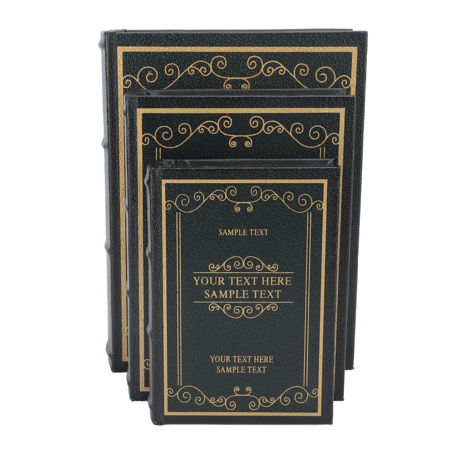 Decorative Vintage Book Shaped Trinket Storage Box Decorative Book Boxes for Office Model Photo Prop Dark Green