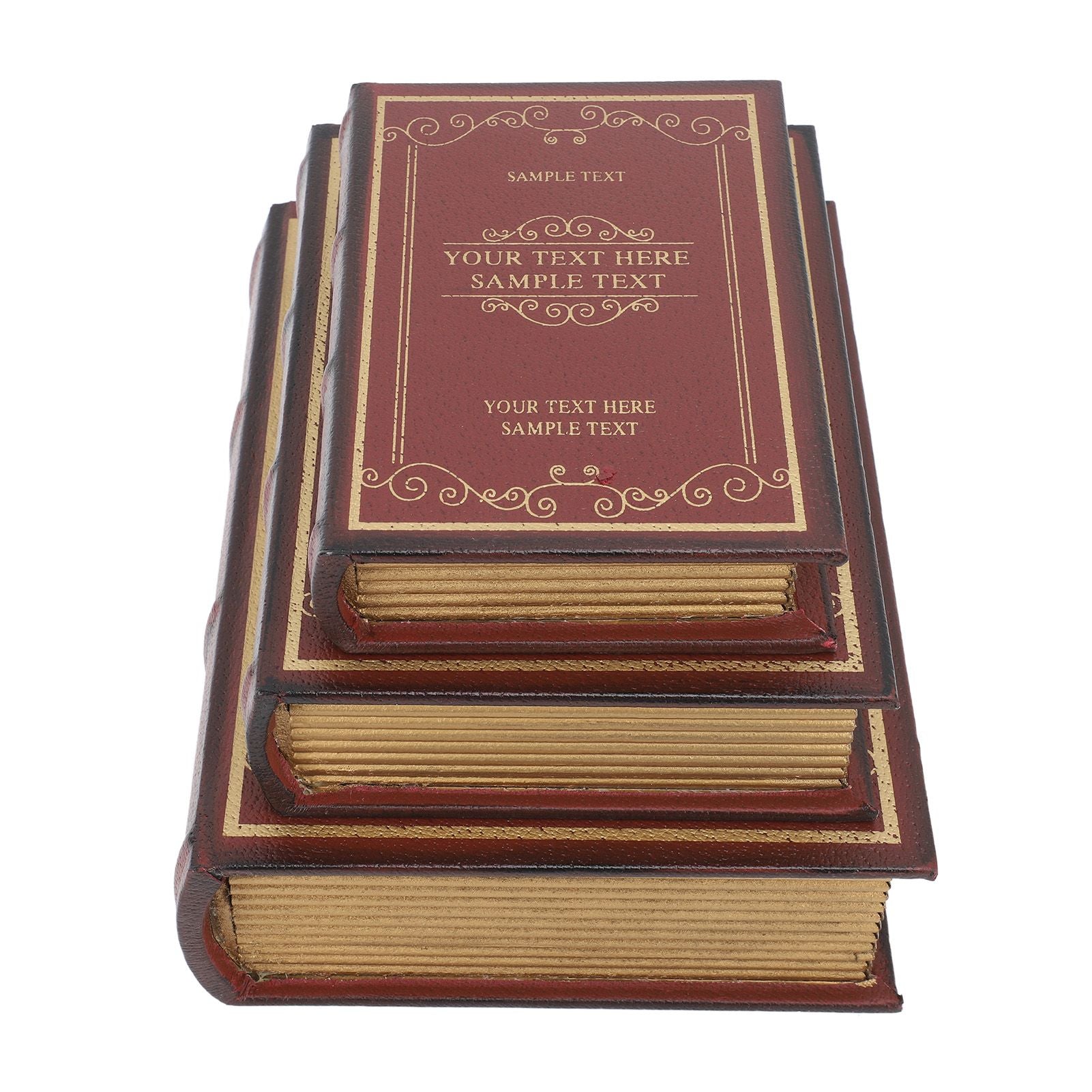 Decorative Vintage Book Shaped Trinket Storage Box Decorative Book Boxes for Office Model Photo Prop Red