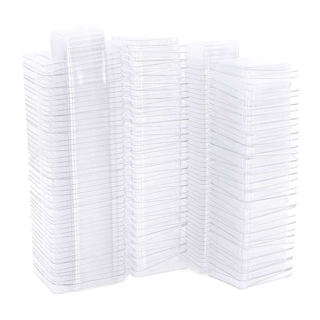 100PCS Wax Melt Molds Calmshell PET Separate Transparent Hanging Hole Empty Wax Melt Container for DIY Candles Chocolate Rectangle