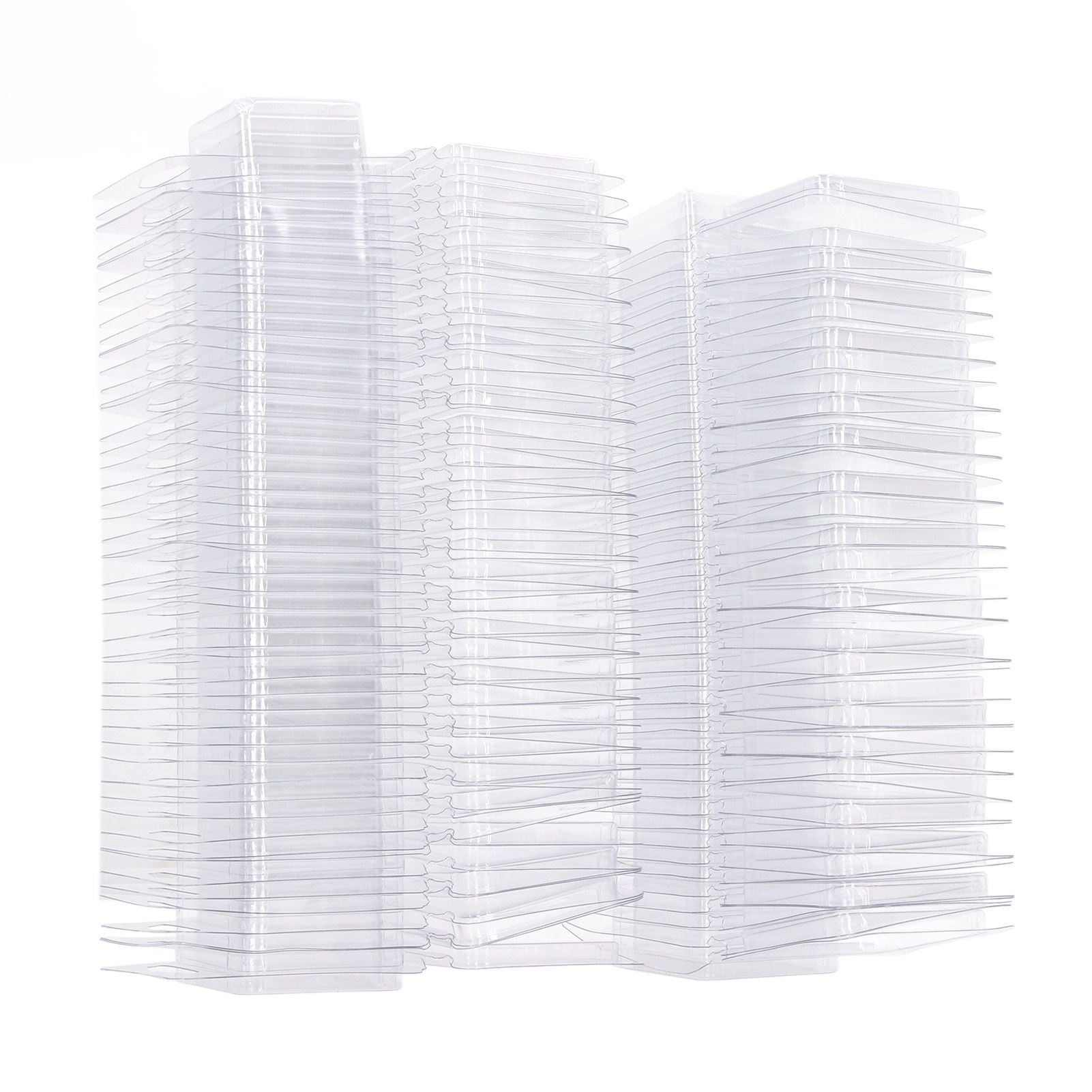 100PCS Wax Melt Molds Calmshell PET Separate Transparent Hanging Hole Empty Wax Melt Container for DIY Candles Chocolate Rectangle