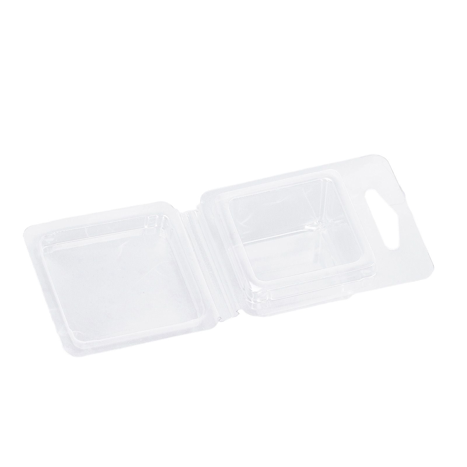 100PCS Wax Melt Molds Calmshell PET Separate Transparent Hanging Hole Empty Wax Melt Container for DIY Candles Chocolate Rectangle