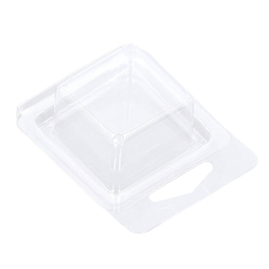 100PCS Wax Melt Molds Calmshell PET Separate Transparent Hanging Hole Empty Wax Melt Container for DIY Candles Chocolate Rectangle