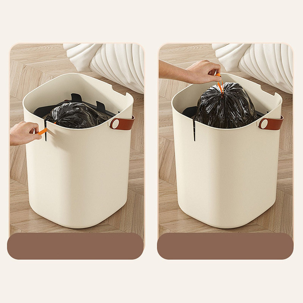 20L Sensor Trash Can with Handle ABS Automatic Induction Touchless Garbage Can for Bathroom Cream Color