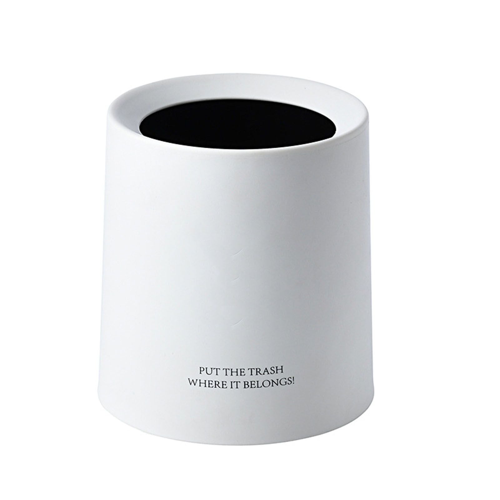 Desktop Trash Can Animal Pattern Cute Portable Mini Waste Basket for Study Office 1.5L White