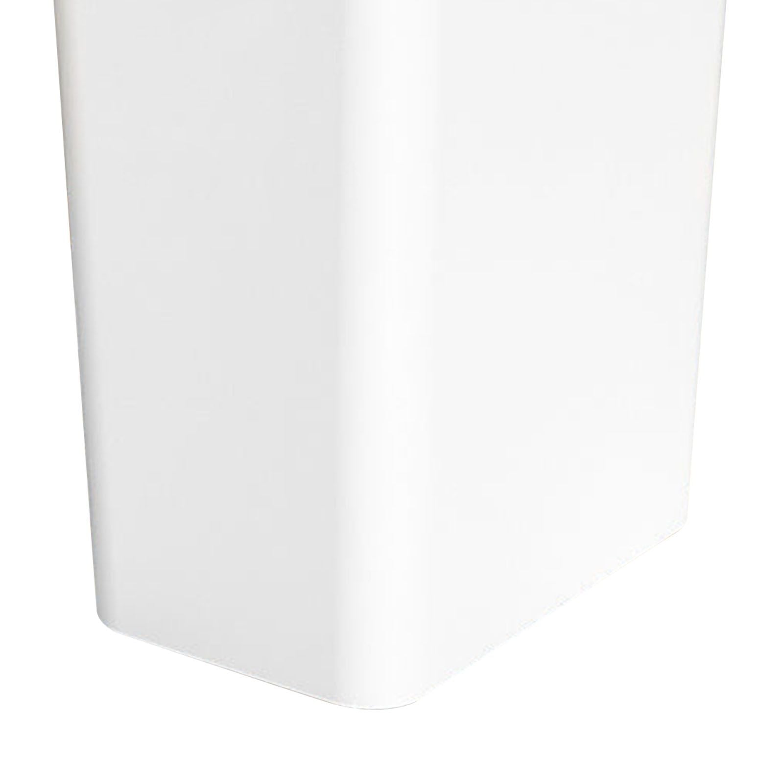 Press Type Trash Can with Cover 15L Capacity Plastic Garbage Bin for Bathroom Toilet Kitchen White