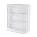 Wall Mounted Coffee Capsule Holder Clear Acrylic Compact Tea Bag Storage Rack for Office L Two Layer Without Grids + One Layer with Three Compartments