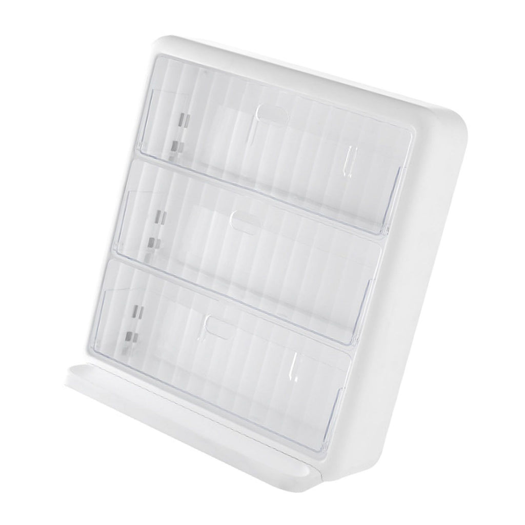 Wall Mounted Coffee Capsule Holder Clear Acrylic Compact Tea Bag Storage Rack for Office L Two Layer Without Grids + One Layer with Three Compartments