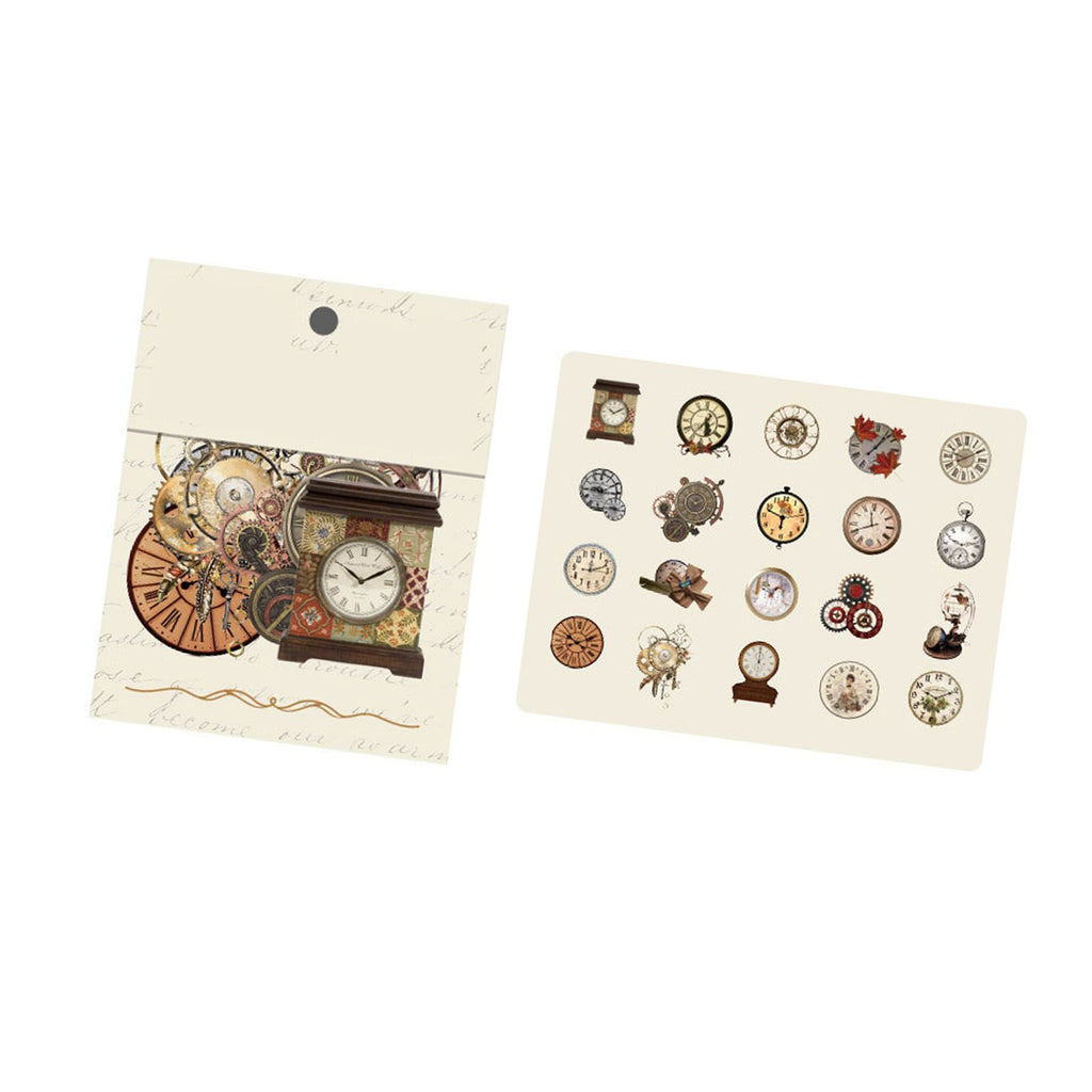 40pcs Vintage Romantic Stickers Quicksand Series PET Delicate Patterns Nostalgic Decals for Diary Notebook Clock