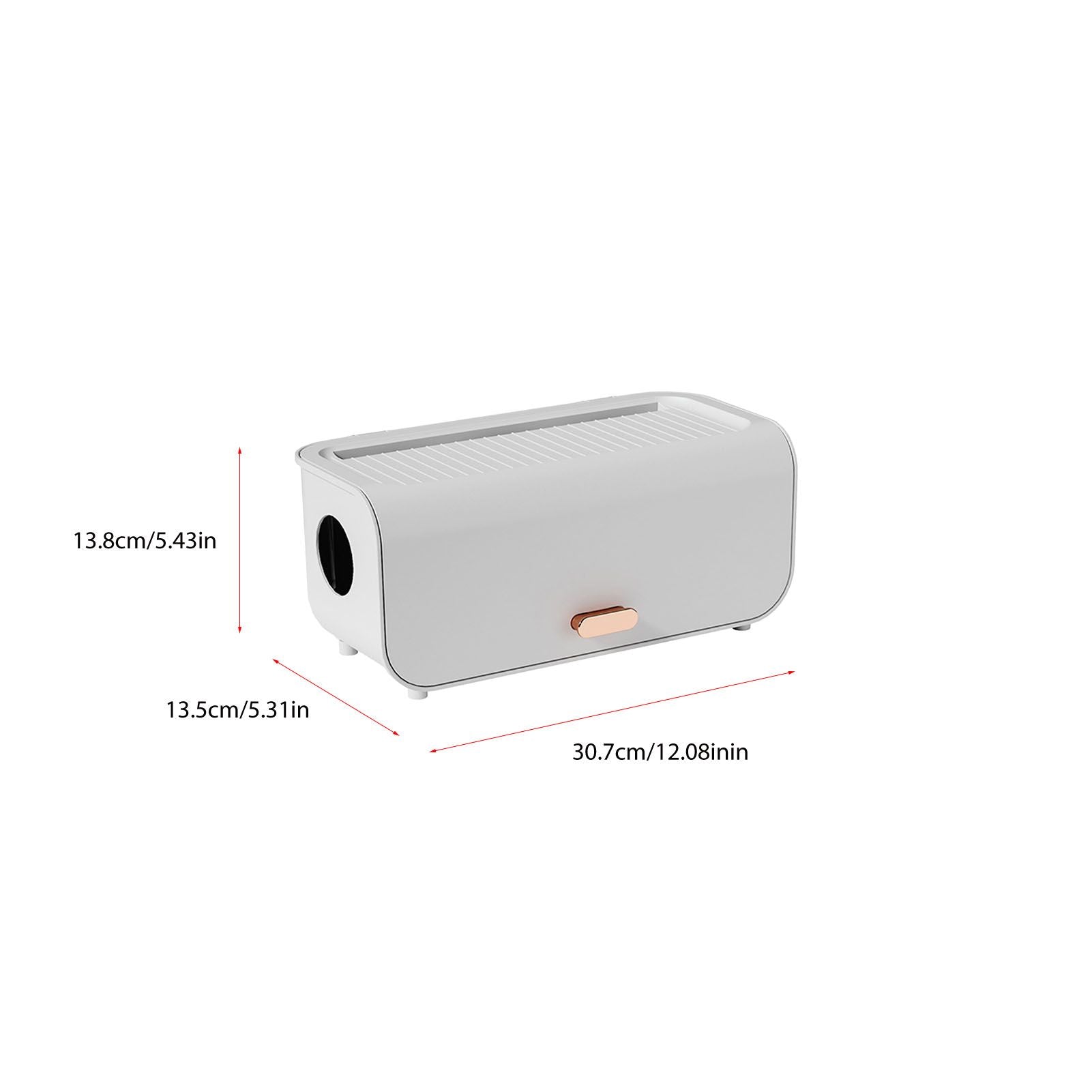 Cable Management Box Plastic Easy Assemble Safety Protection Cord Organizer Box for Power Strips Chargers Adapters Wires White