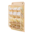 Closet Hanging Underwear Organizer Mesh Oxford Cloth PP Board Underwear Wall Shelf Wardrobe Hanging Storage Bag for Bra Socks Underpants 15 Pockets Beige