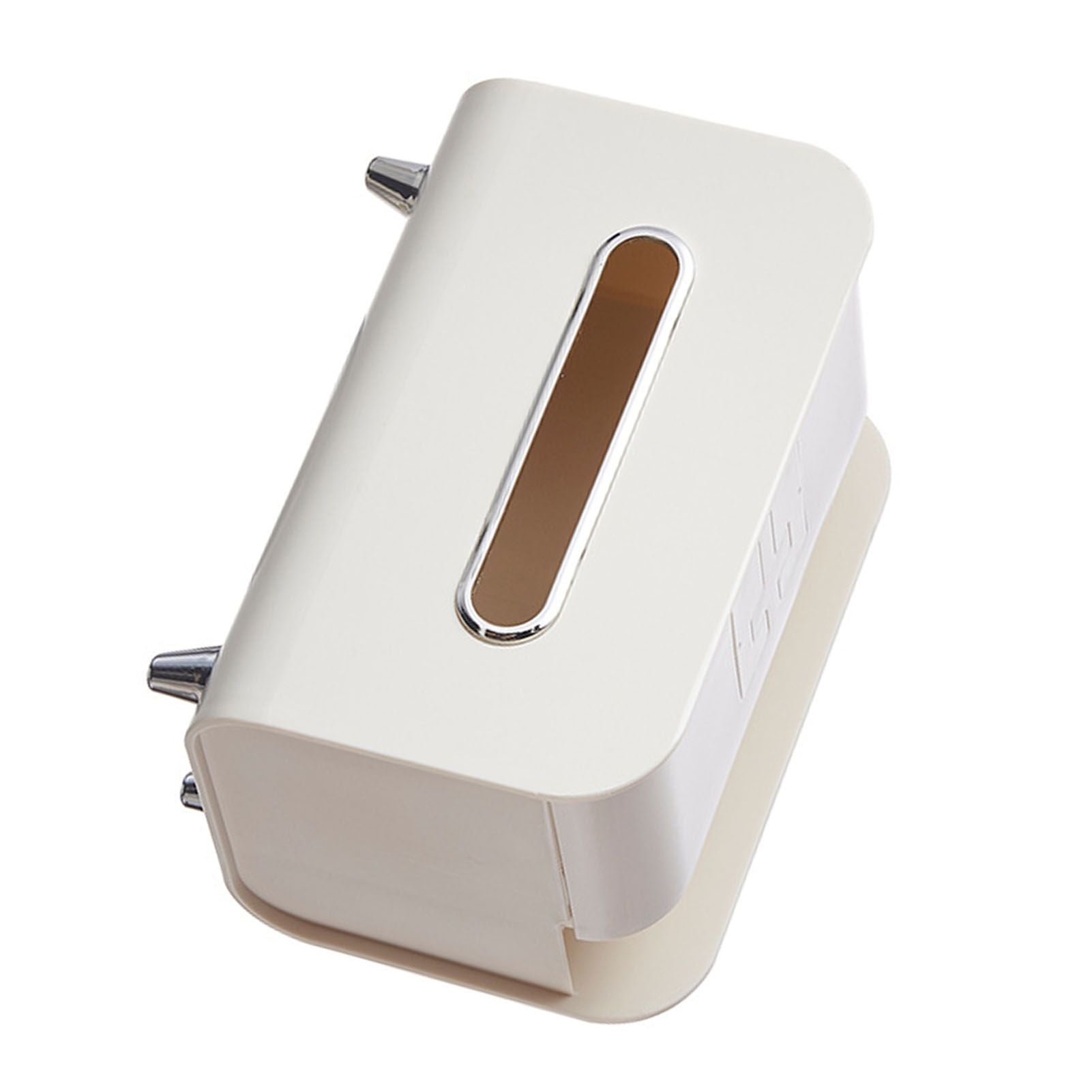 Desktop Tissue Box Multifunction Tissue Storage Dispenser with Phone Holder Remote Control Organizer Cream White