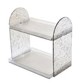 2 Tier Desk Organizer Double Layer Storage Rack Transparent Desktop Stand Holder for Stationery Cosmetic Transparent Grey
