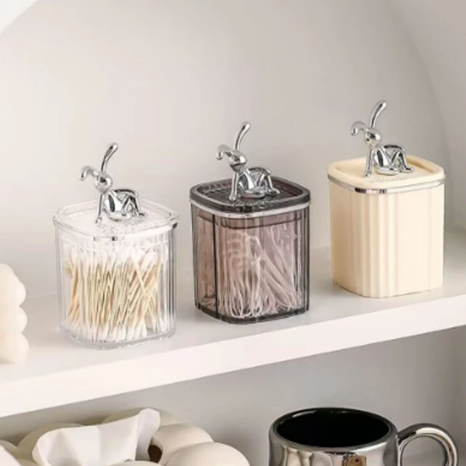 Toothpick Holder Large Capacity Fashion Look Toothpick Container Storage Box Jar for Home Restaurant Transparent
