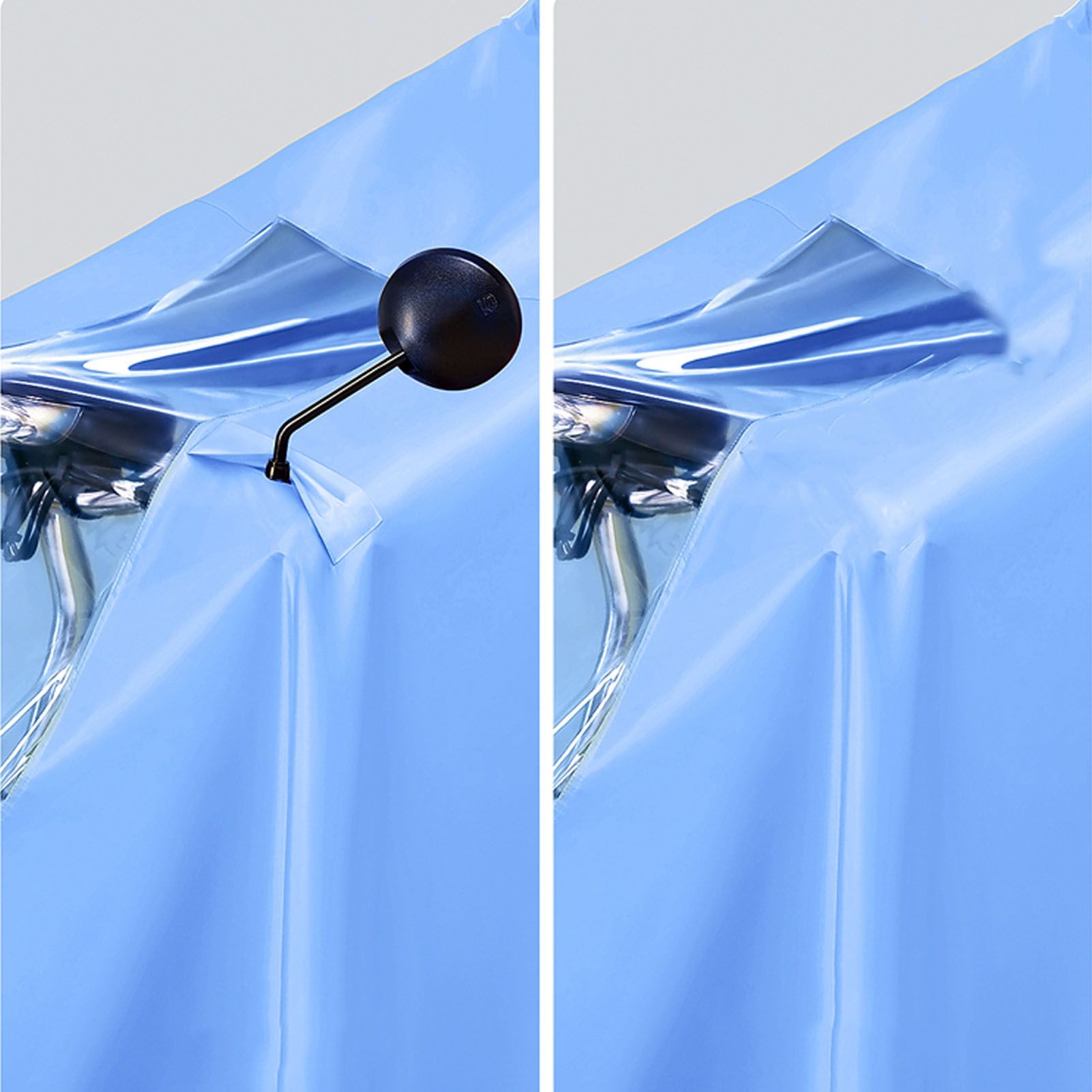 Electric Motorcycle Rain Cape Extended Full Body with Helmet Rainstorm Proof for Mobility Scooter Bicycle Cycling Sky Blue XXXL