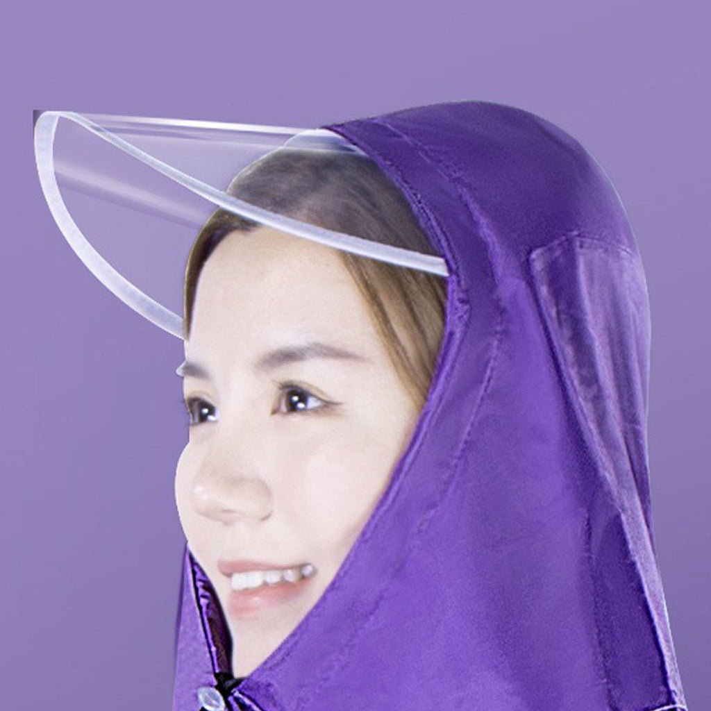 Electric Bike Raincoat Enlarged Protection Oxford Cloth Adults Sleeve Rain Poncho for Cycling Purple 5XL