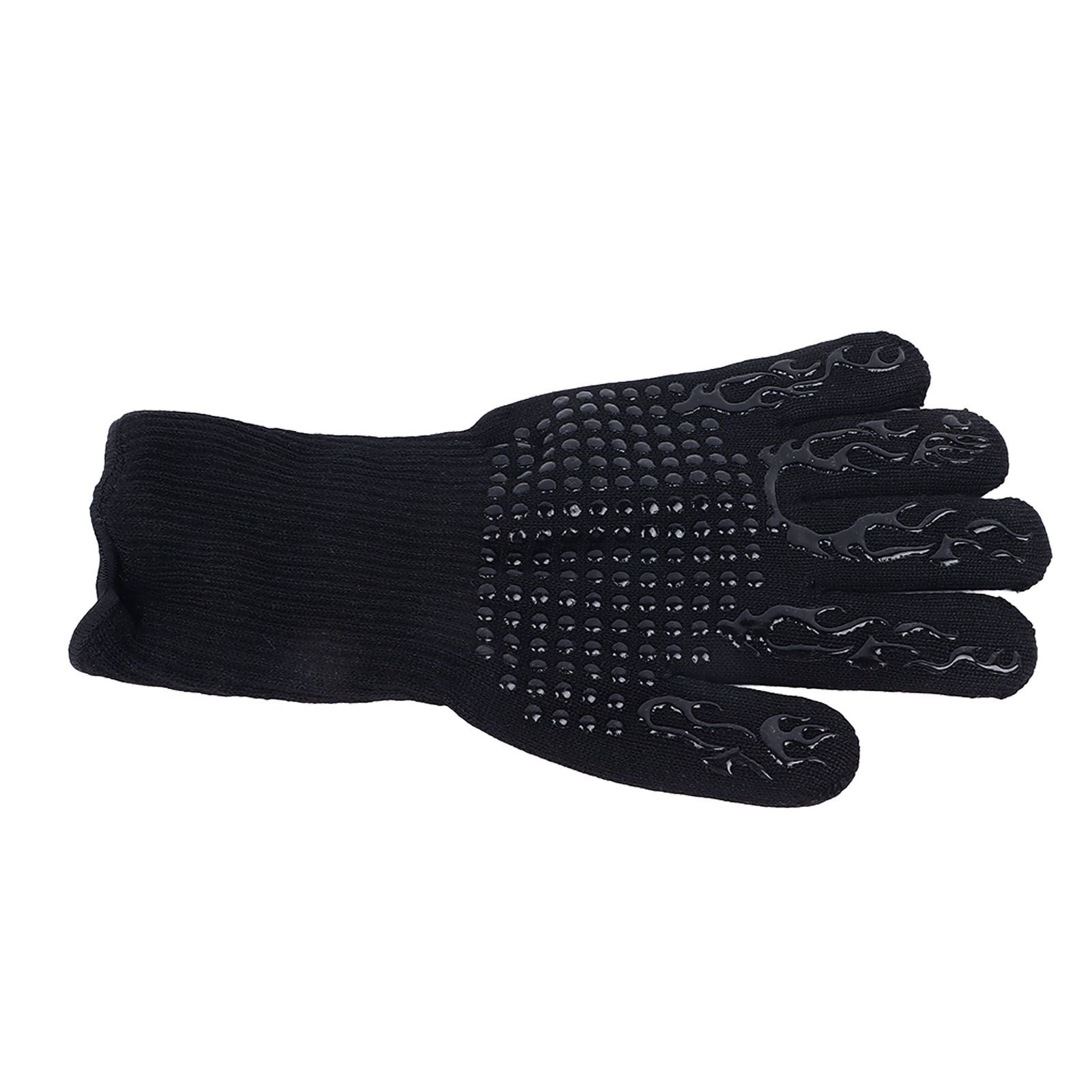 Heat Resistant Cooking Gloves Non Slip Reversible Use Polyester Cotton Lining Oven Glove for Grilling Barbecue Cooking