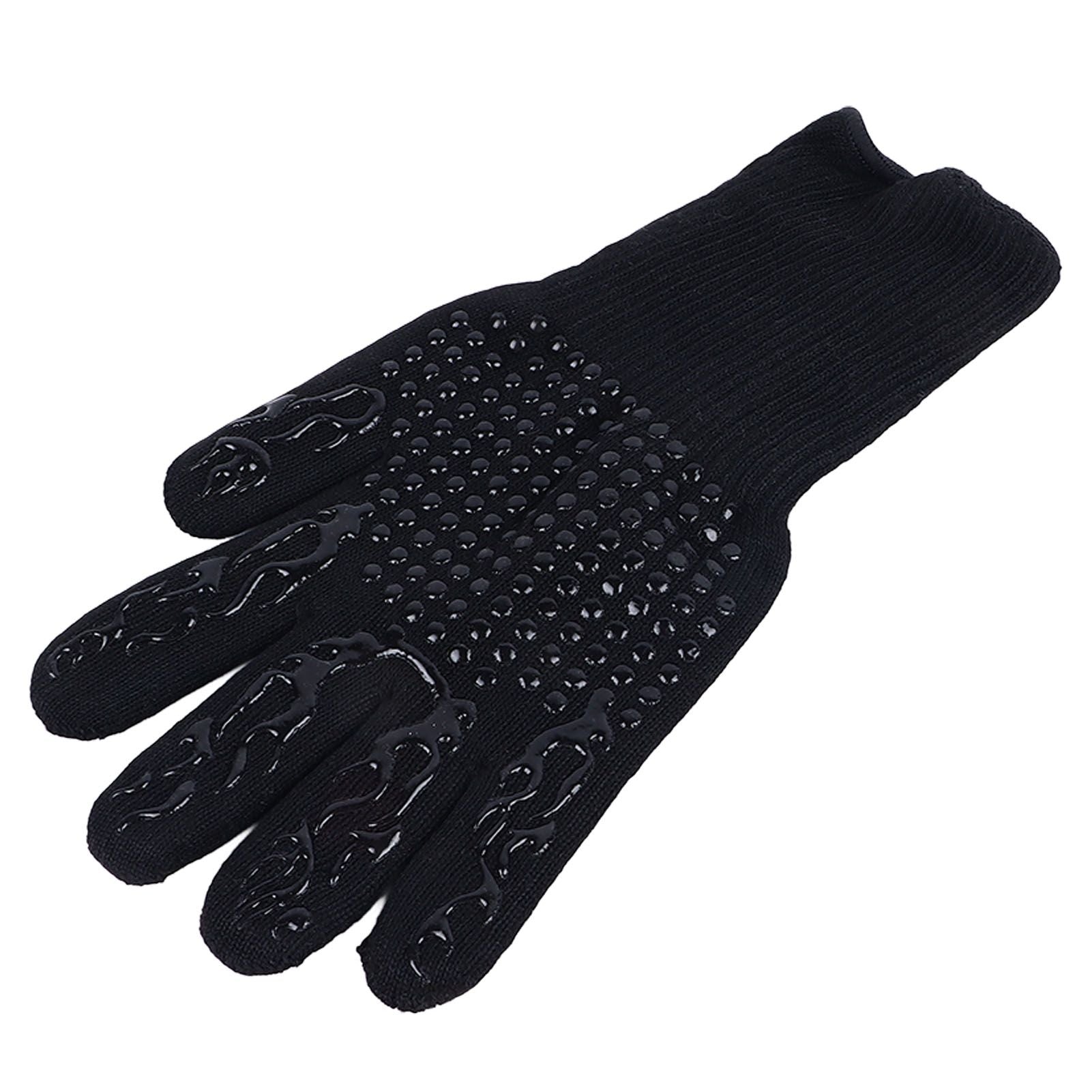 Heat Resistant Cooking Gloves Non Slip Reversible Use Polyester Cotton Lining Oven Glove for Grilling Barbecue Cooking