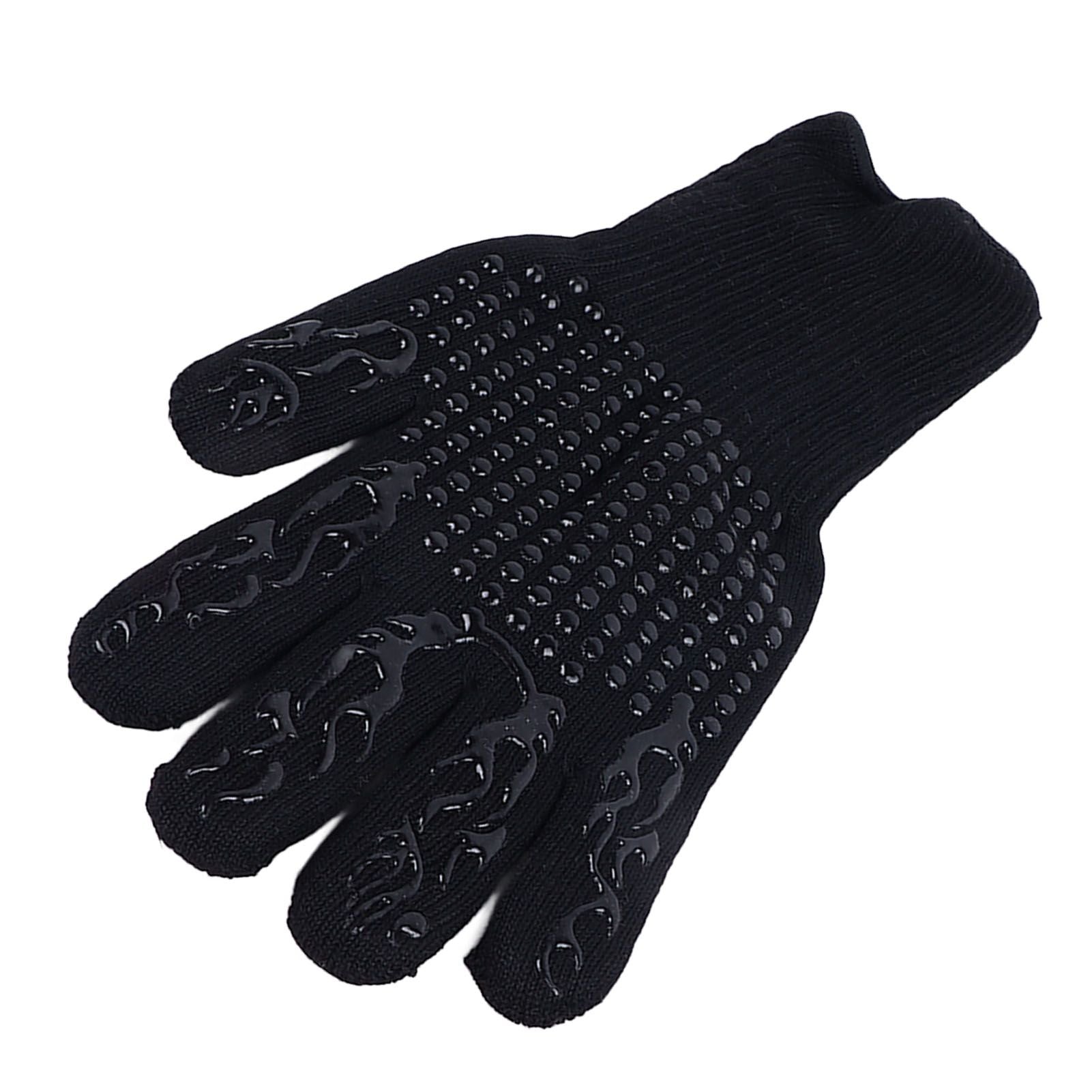 Heat Resistant Cooking Gloves Non Slip Reversible Use Polyester Cotton Lining Oven Glove for Grilling Barbecue Cooking