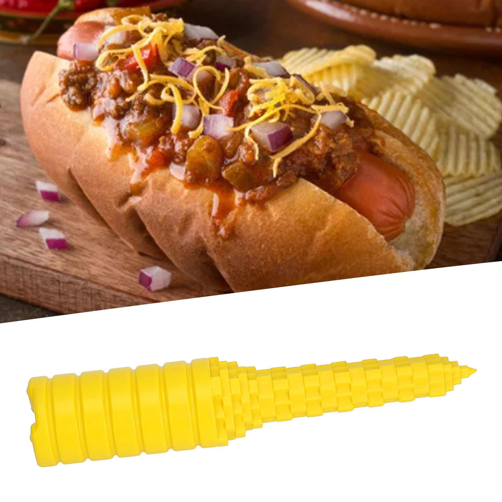 Hot Dog Bun Driller Hotdog Bun Driller Tool Baking Supplies for Grilling BBQ Sausages Yellow