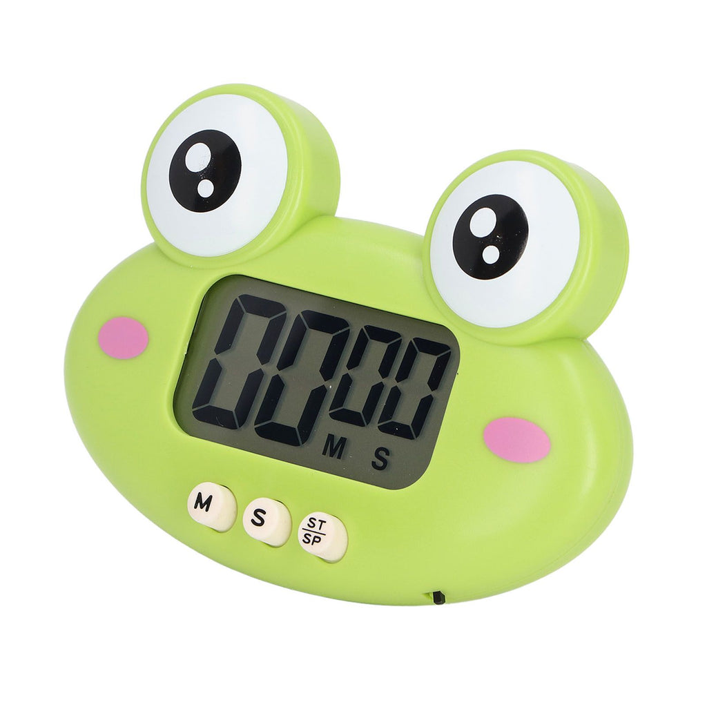 Cartoon Digital Timer ABS Portable Lightweight Simple To Use Cute Cartoon Timer for Kitchen Cooking Green Frog