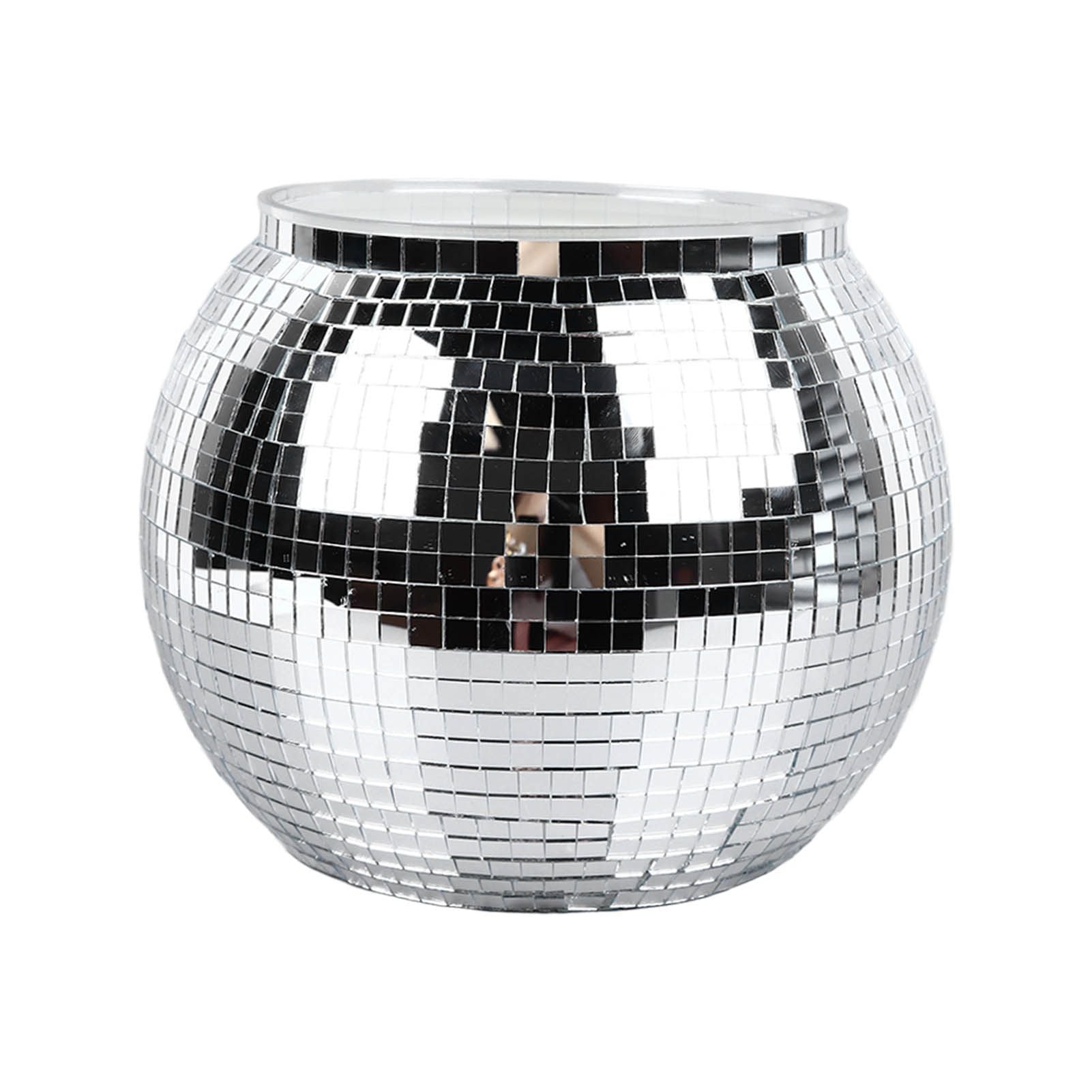 Disco Ball Ice Bucket Plastic Large Capacity Party Drink Bucket for Beer Cocktail Wine Silver