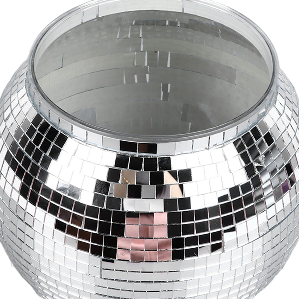 Disco Ball Ice Bucket Plastic Large Capacity Party Drink Bucket for Beer Cocktail Wine Silver