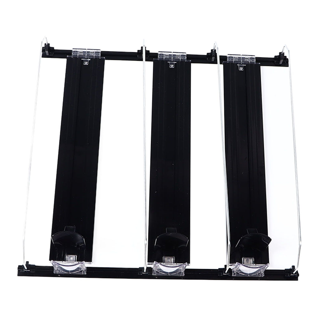38cm Drink Organizer for Fridge Automatic Pusher Glide 12oz 16oz 20oz Soda Dispenser for Fridge Width Adjustable E Shaped 38cm Black
