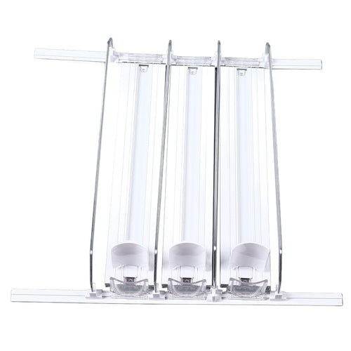 38cm Drink Organizer for Fridge Automatic Pusher Glide 12oz 16oz 20oz Soda Dispenser for Fridge Width Adjustable E Shaped 38cm White