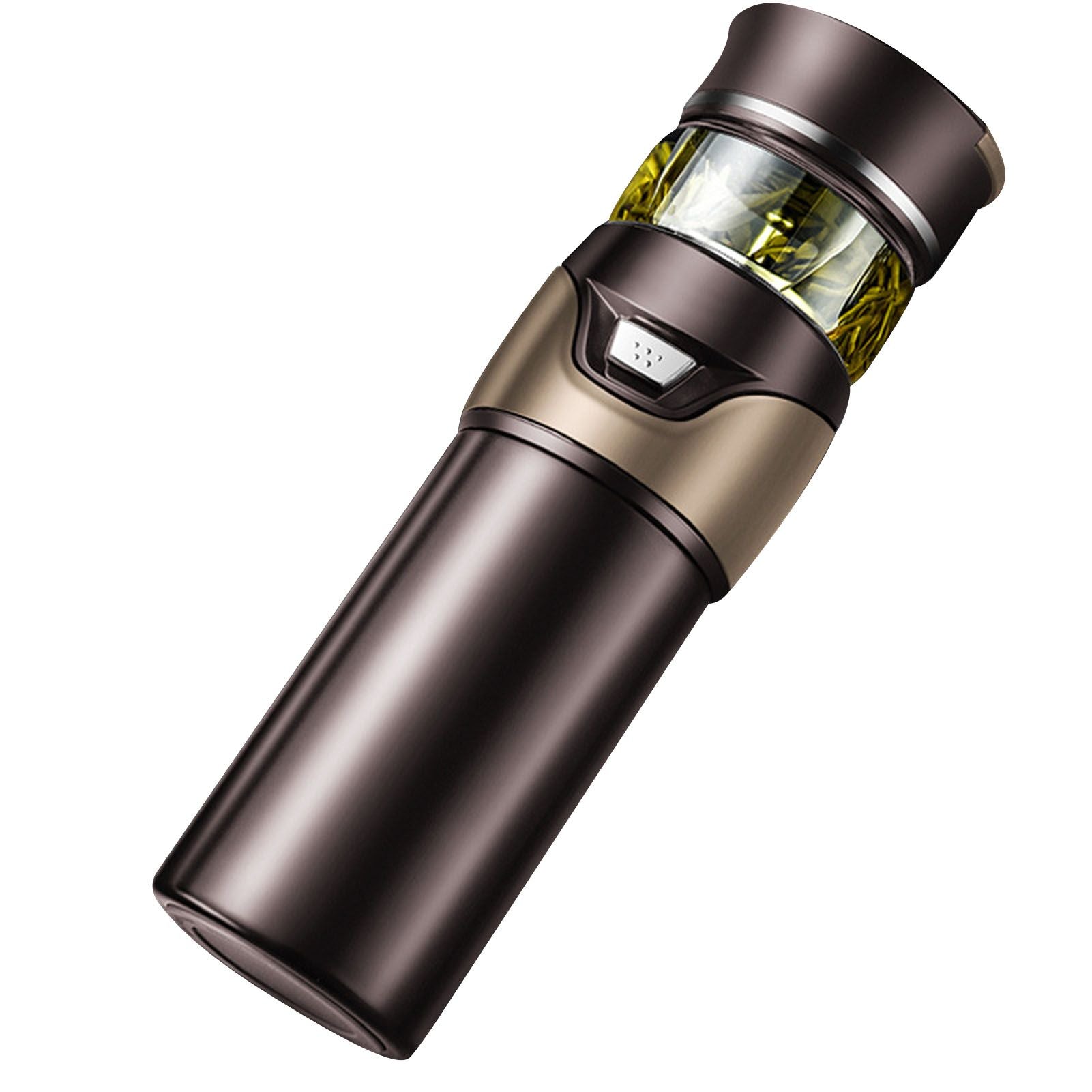 Tea Bottle with Infuser Tea Tumbler Stainless Steel Double Layer Insulated Cup for Men Daily Office Home Brown