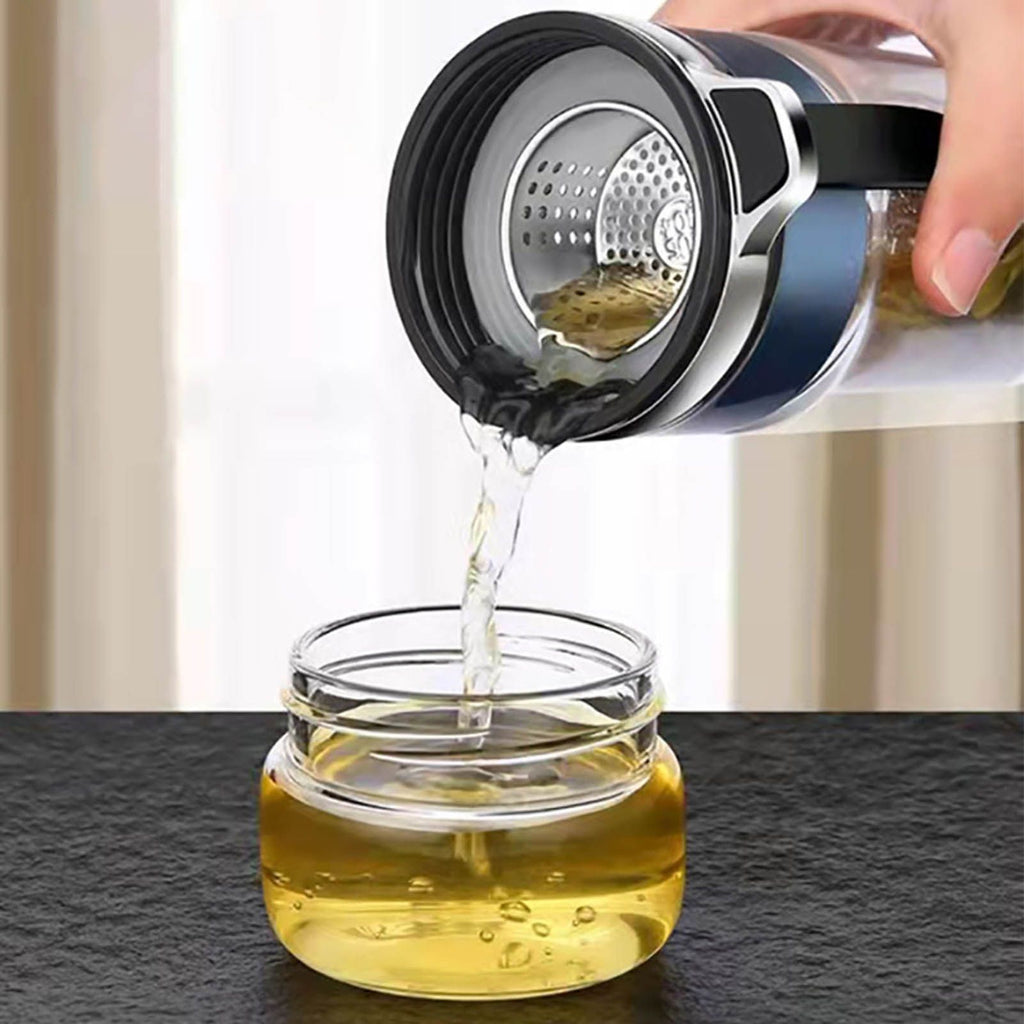 Glass Transparent Tea Bottle Portable Tea Water Bottle Tea and Water Separation Bottle Gold