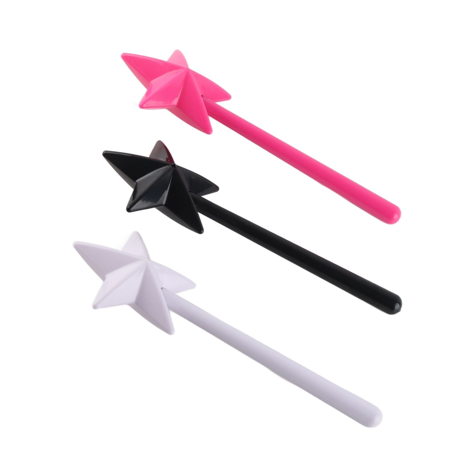 3Pcs Magical Salt Pepper Shakers Star Shaped Magic Wand Salt Pepper Shakers Magic Stick Refillable Seasonings Spices Dispenser Pink Black White