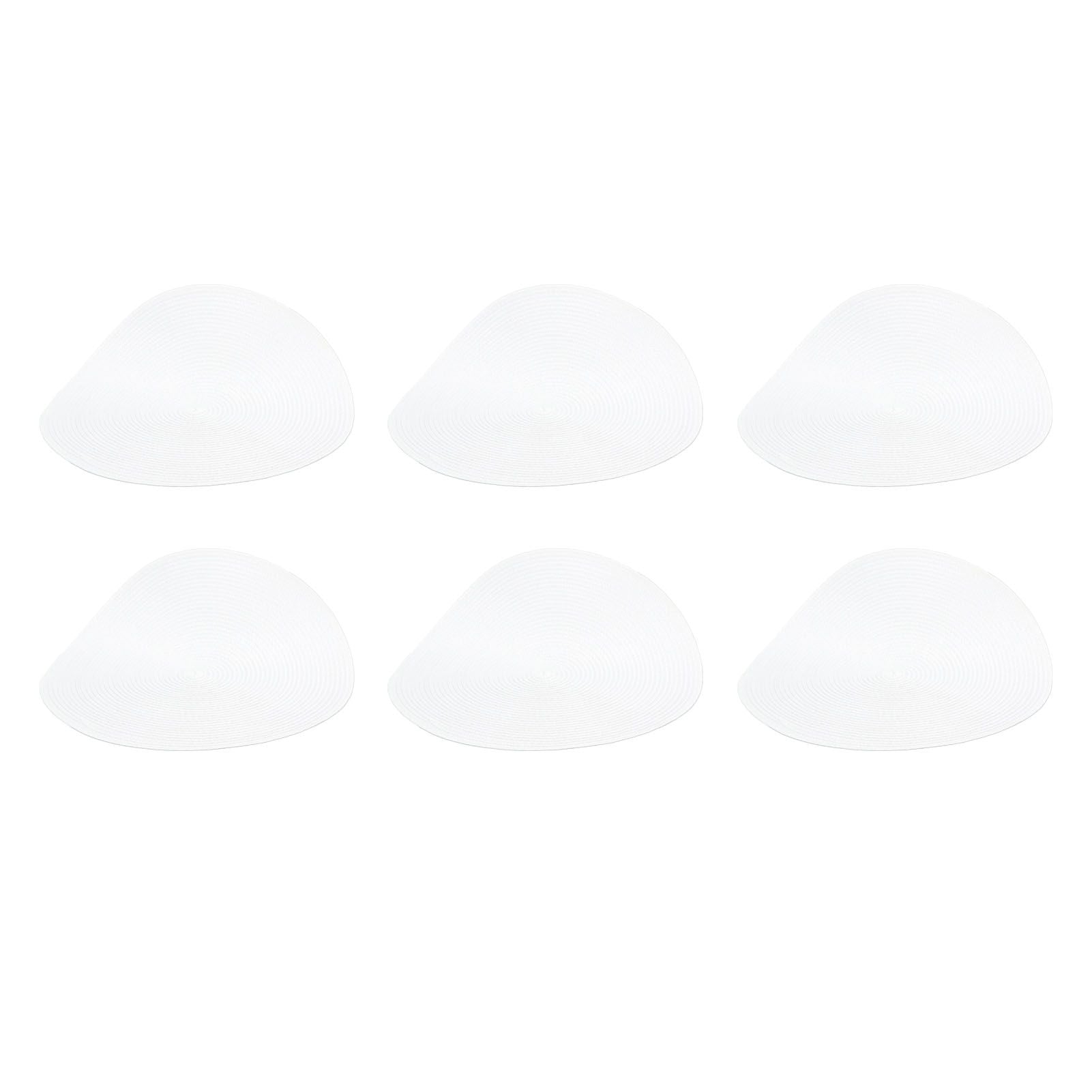 6PCS Round Placemat Woven White Table Mat Heat Insulation Easy to Clean Versatile Dining Accessory for Home Kitchen Decor