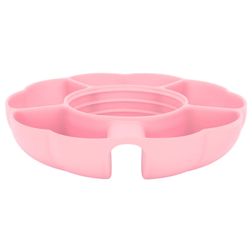 5 Grid Silicone Divided Serving Tray Snack Divider Divided Container Round Serving Platter for 40oz Cup Pink
