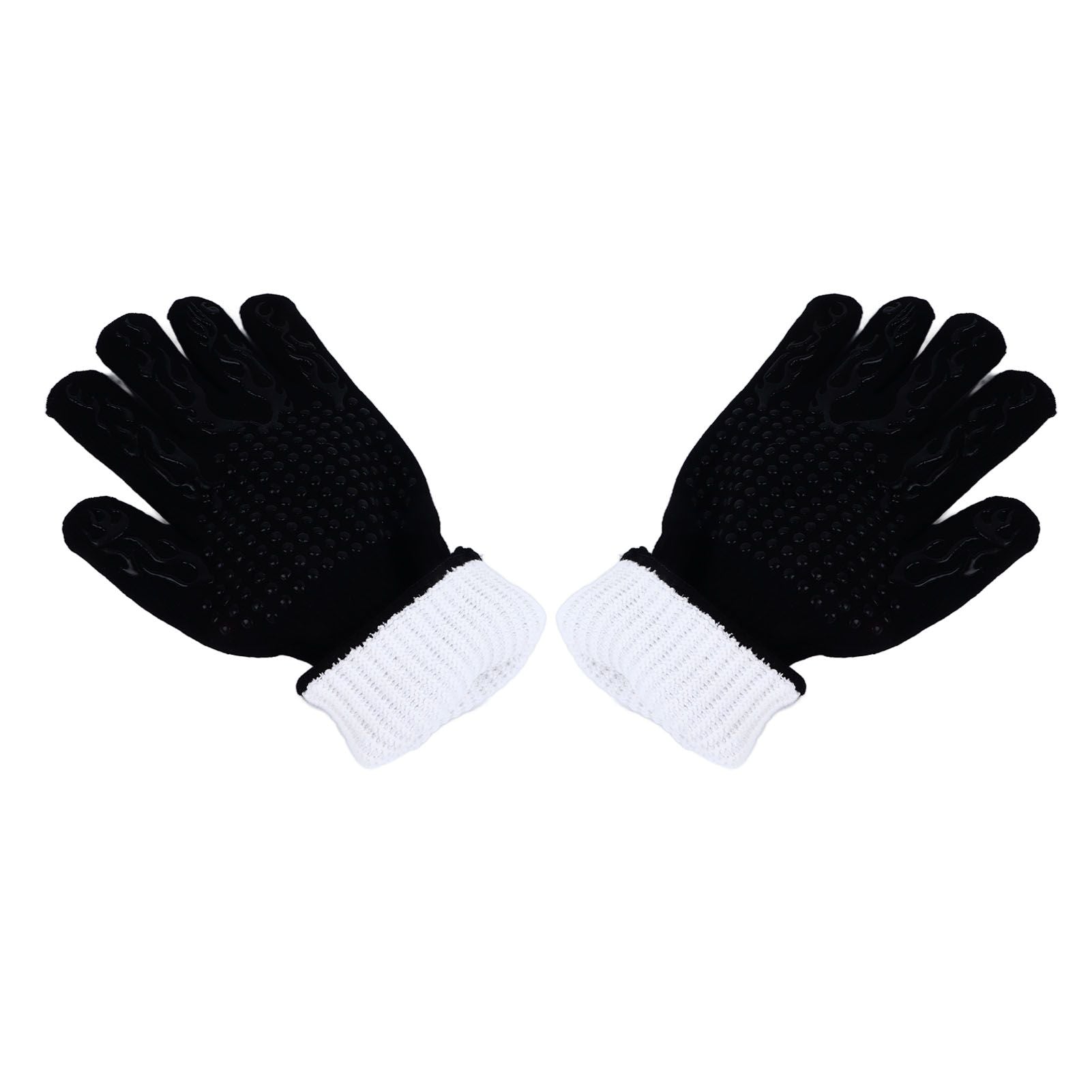 BBQ Gloves Fireproof Heat Resistant Prevent Slip Grilling Gloves for Microwave Oven Barbecue Baking Black