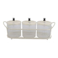 Spice Box Set Nordic Style Visual Innovative Household Movable Kitchen Spice Pot with Iron Rack and Spoon 3PCS Set
