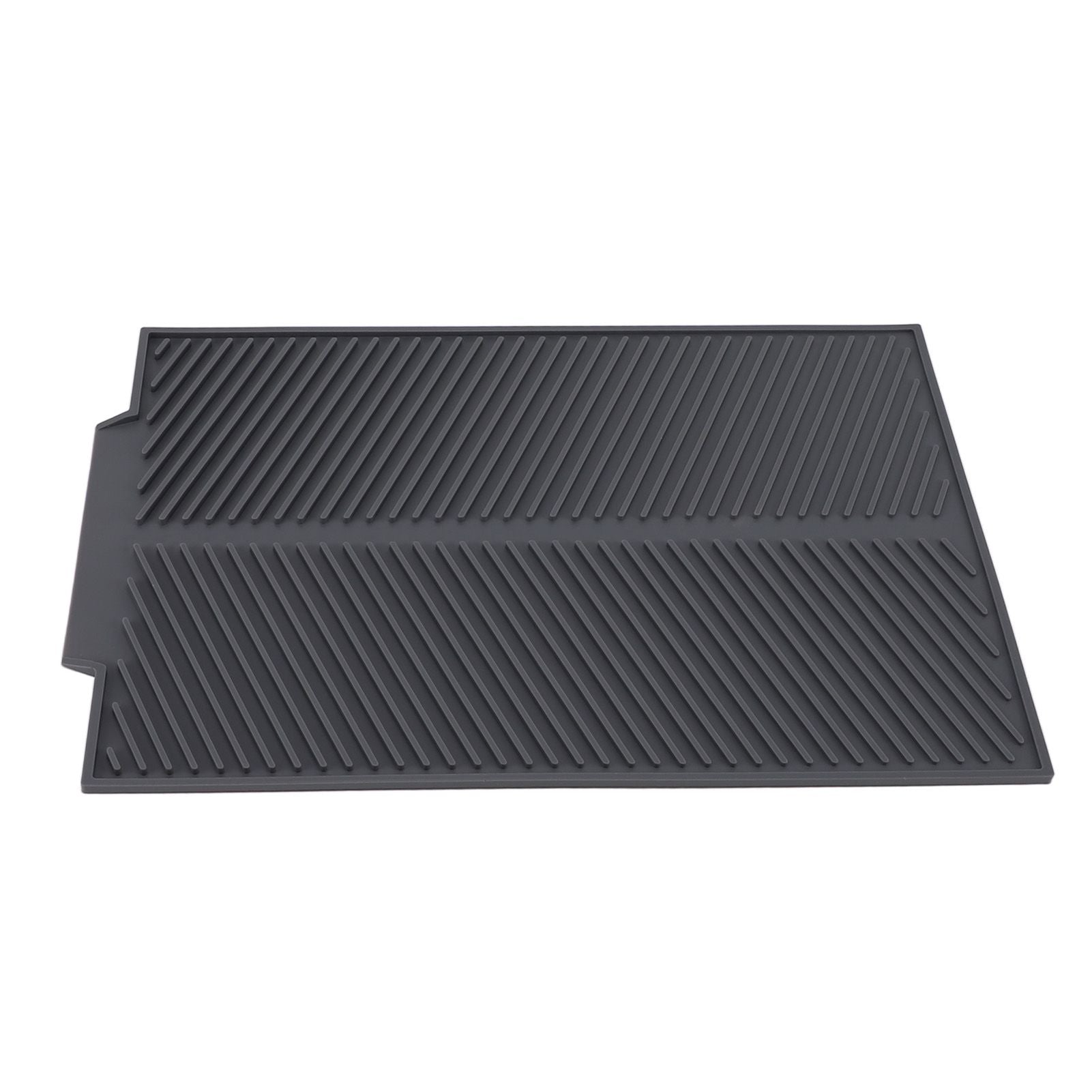 Silicone Dish Drying Mat Anti Slip Shock Proof Easy To Clean Kitchen Counter Drying Mat for Dish Bowl Fork S 39x25cm
