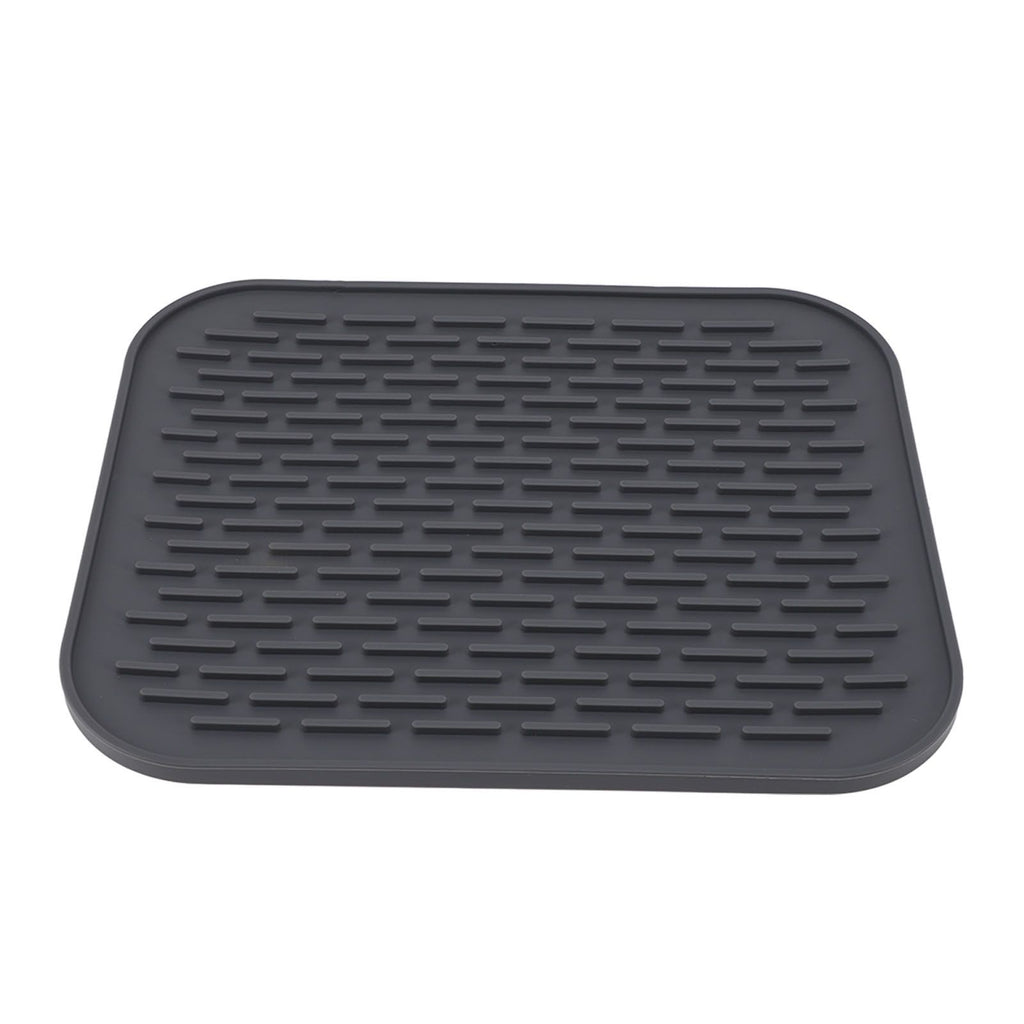 Rectangular Silicone Dish Drying Mat Heat Insulation Anti Slip Dish Drying Mat with Built in Drain Lip for Kitchen Counter Large Size