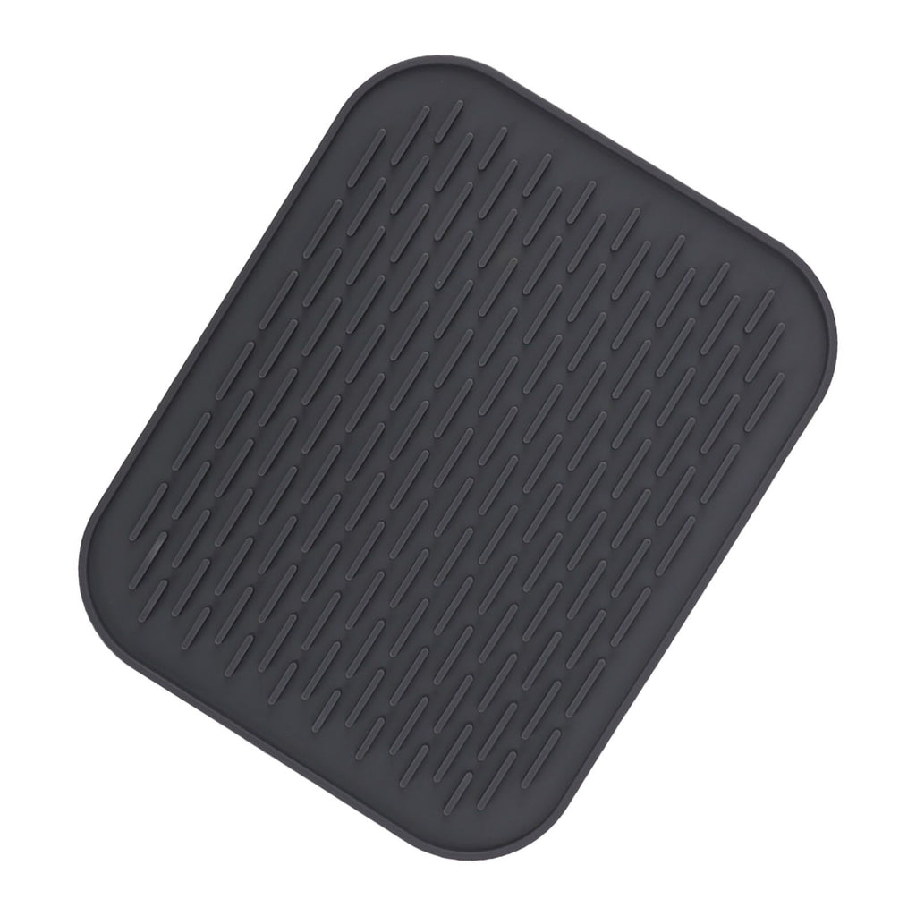 Rectangular Silicone Dish Drying Mat Heat Insulation Anti Slip Dish Drying Mat with Built in Drain Lip for Kitchen Counter Large Size