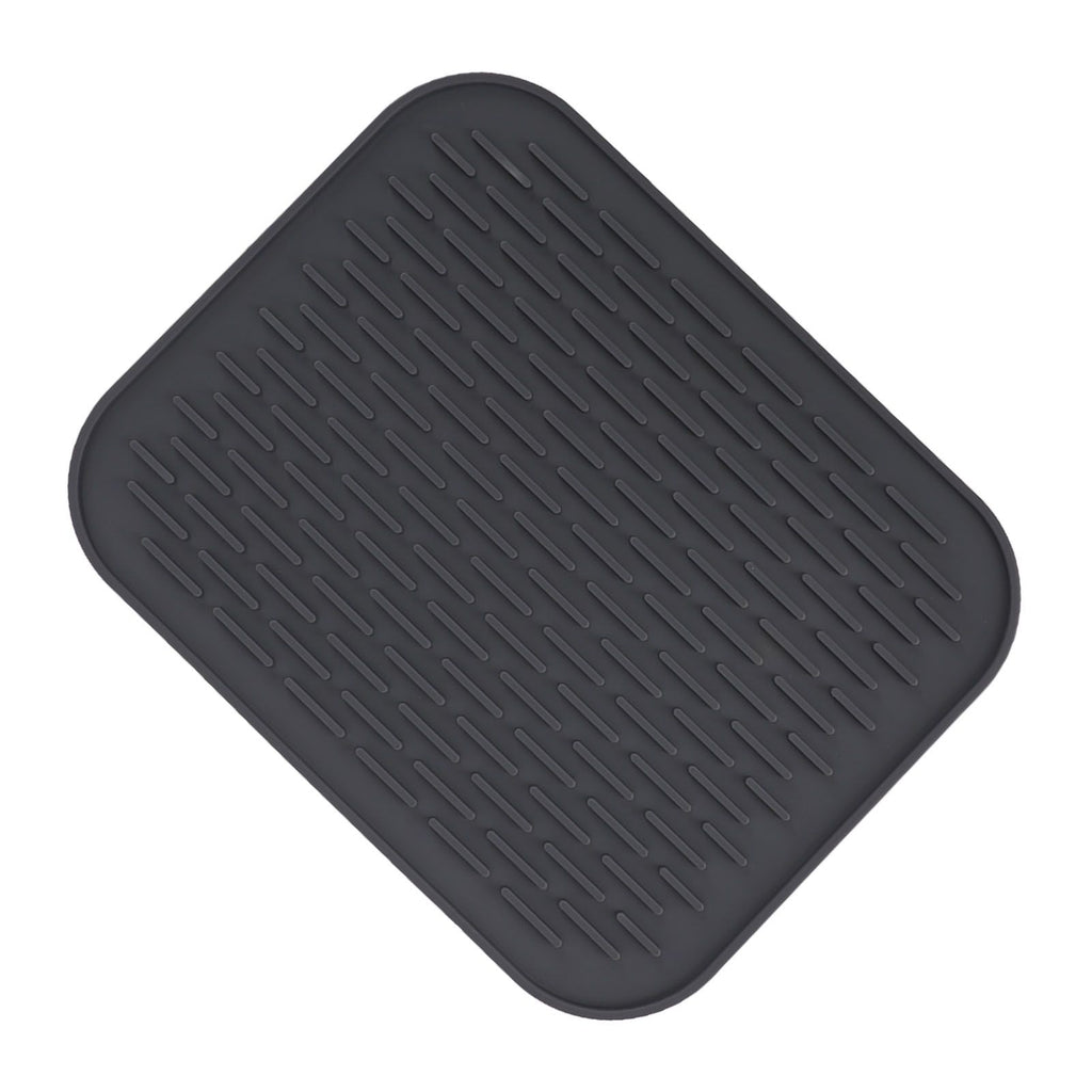 Rectangular Silicone Dish Drying Mat Heat Insulation Anti Slip Dish Drying Mat with Built in Drain Lip for Kitchen Counter Large Size