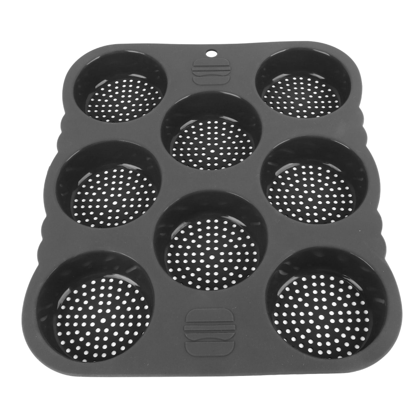 Hamburger Bun Mold Silicone 8 Cavity Easy Release Heat Resistant Hamburger Bread Bakery Pan for Kitchen