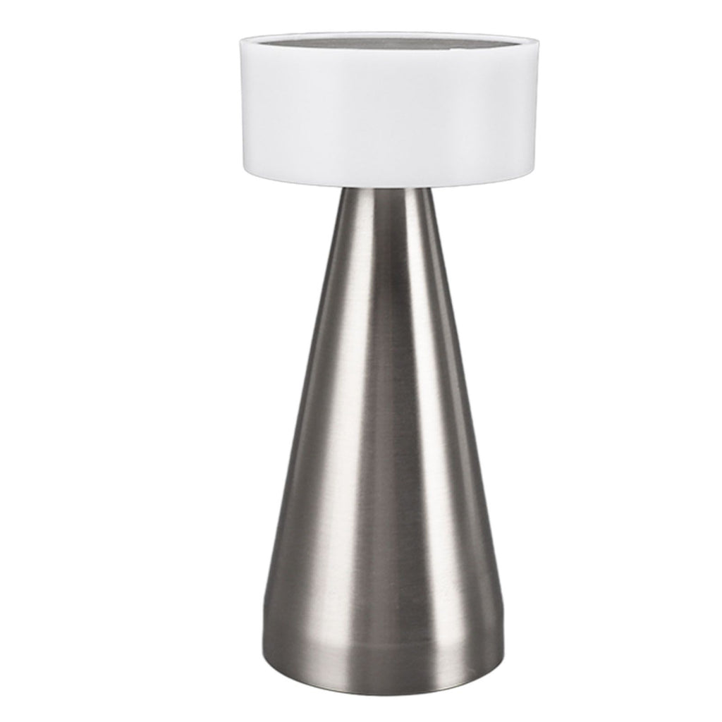 Portable LED Table Lamp 3 Color Temperatures Stepless Dimming 1800mAh Rechargeable Battery Nightstand Lamp Bedside Lamp Silver